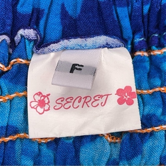 SMALL TROPICAL DRESS SLEEVELESS STRETCH COLORFUL BLUE ORANGE BEACH VACATION - Picture 12 of 13